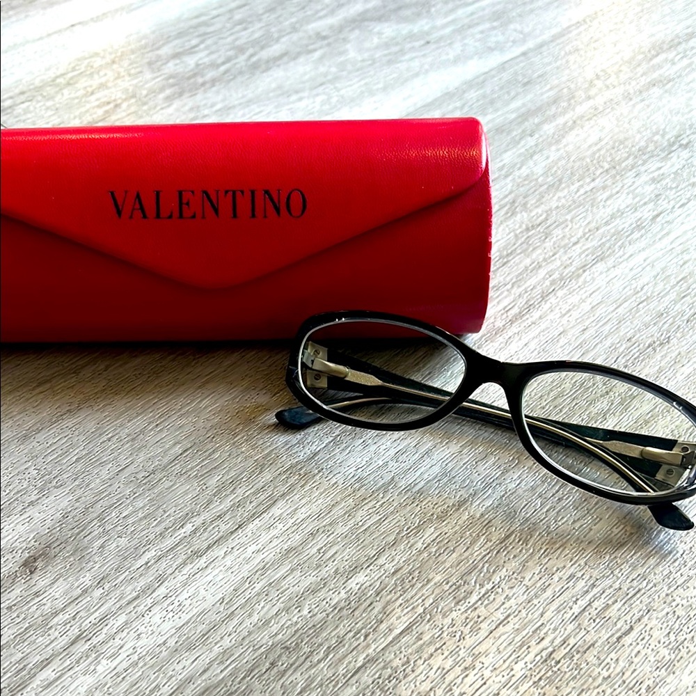Valentino Black Glasses with Red Case